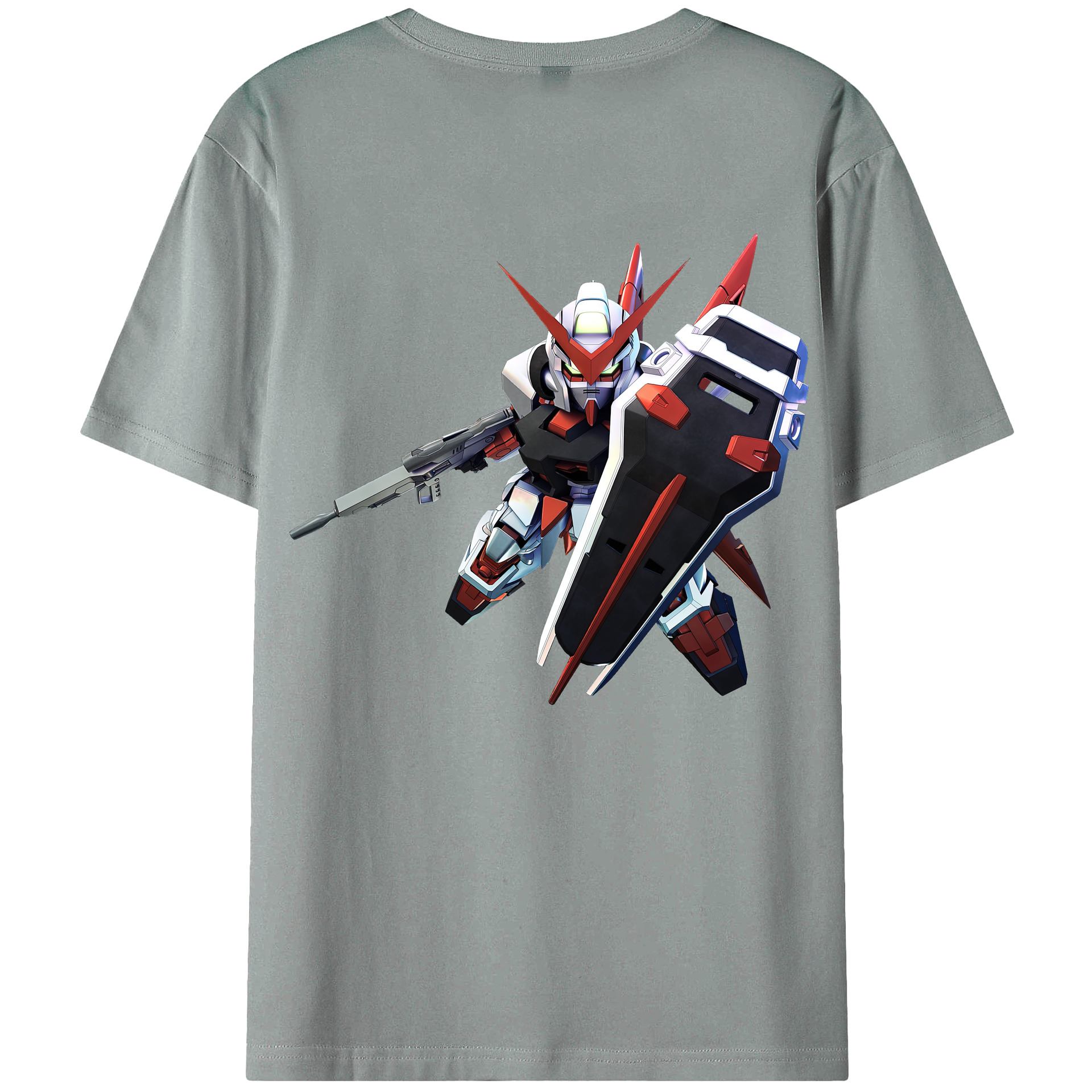 （画像用） 機動戦士ガンダム Mobile Suit Gundam 綿100％ メンズ半袖Tシャツ（バックプリント） 通気性
